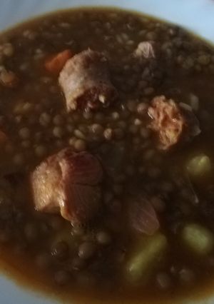 Una foto de Lentejas con carne o sin carne