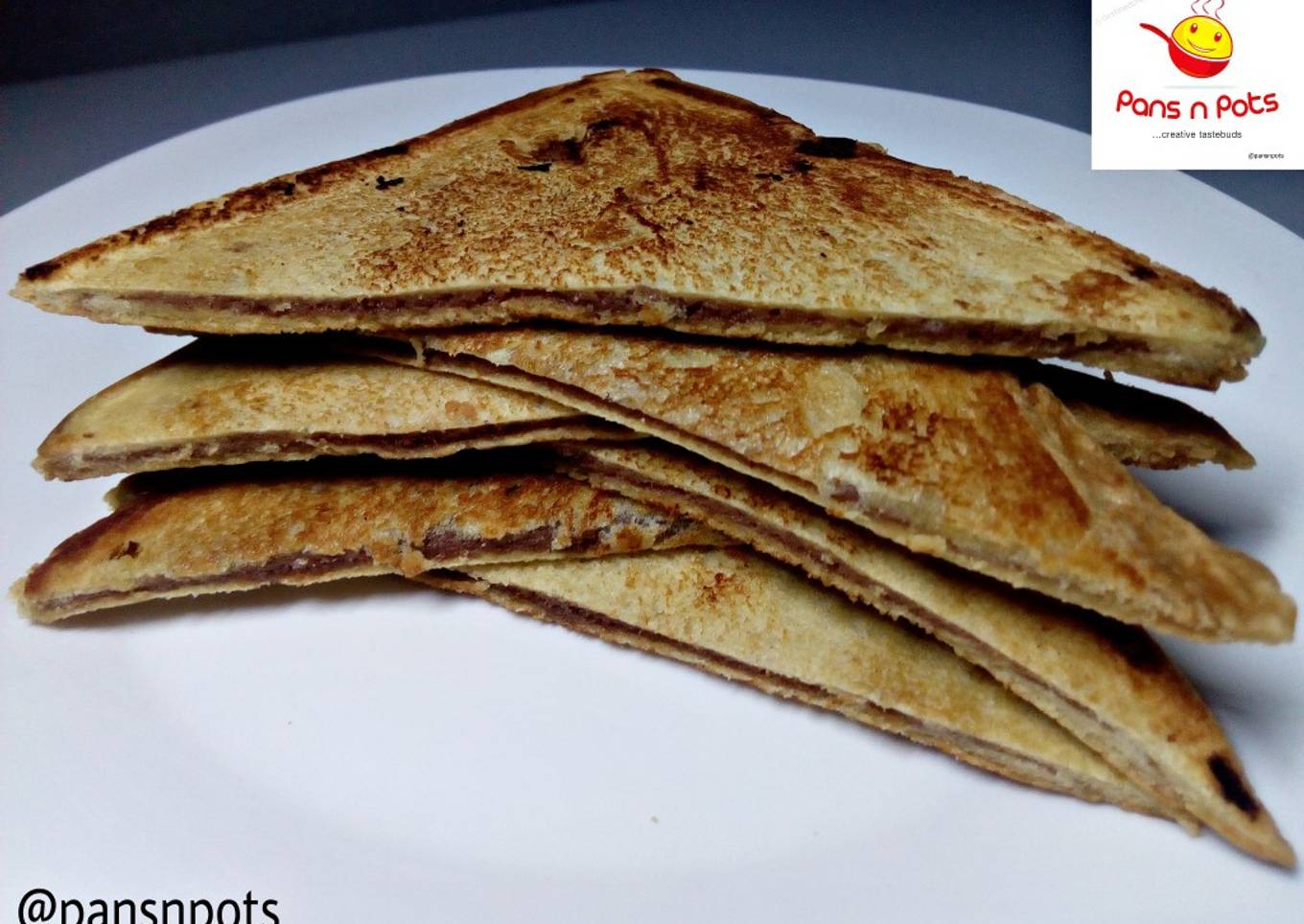 Fried plantain and chocolate bread sandwich