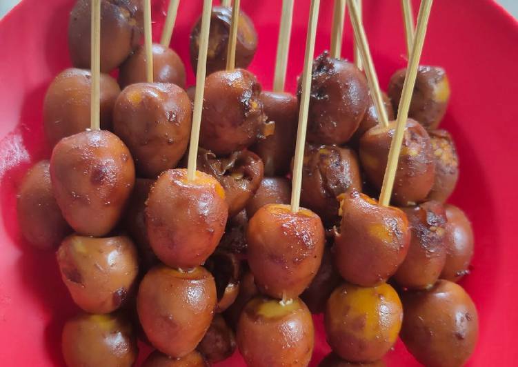 Resep Sate telur puyuh ala angkringan, Mudah Banget