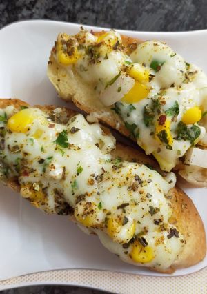 A picture of Vegetable crostini.