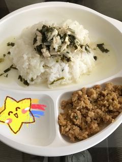 Foto resep Mpasi tempe penyet kuah sawi enoki 11m