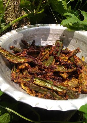 A picture of Kurkuri bhindi.