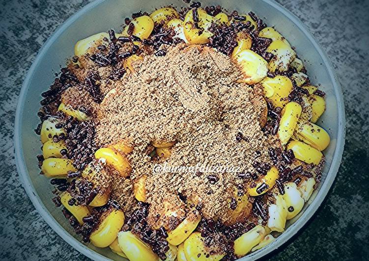 Jagung rebus topping Milo messes