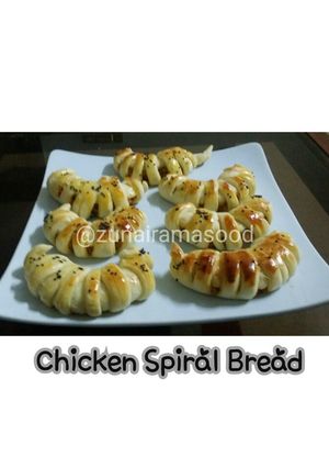 A picture of Chicken Spiral bread.