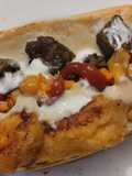 Sánduche🥯de carne,🍖queso🧀y plátano🥙maduro🌮