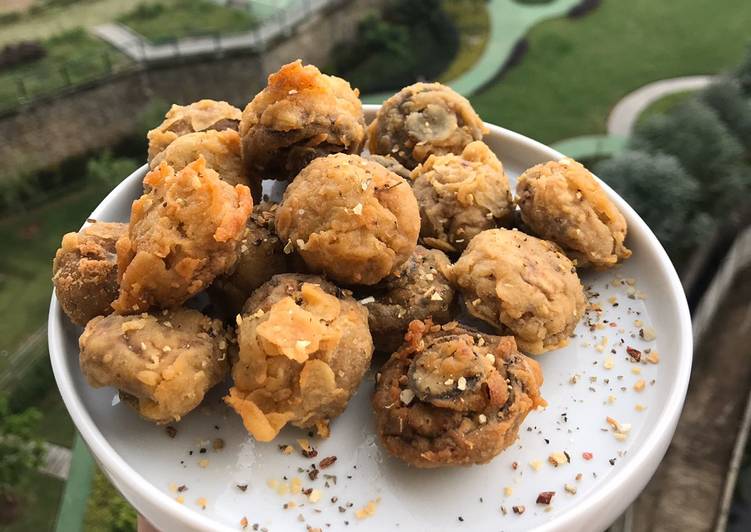 Resep Mushroom Fritters / Jamur Champignon Crispy, Enak
