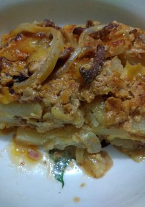 Una foto de Lasaña de papa con carne y crema