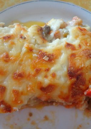 Una foto de Pastel de pisto con bacalao de jacogo