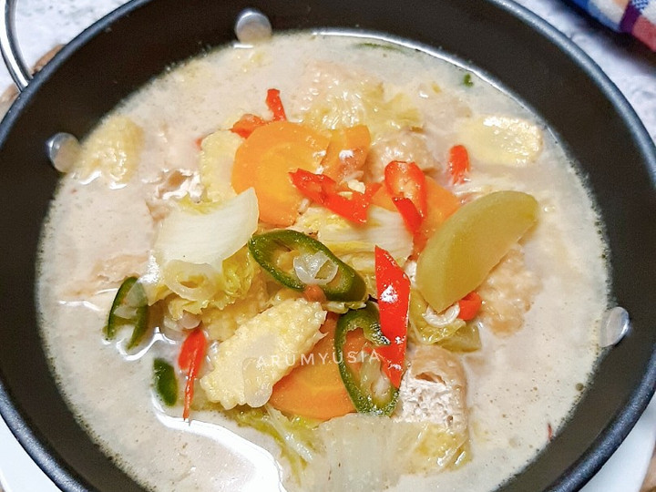 Standar Resep bikin Sayur Sawi Putih Tahu Santan dijamin sempurna