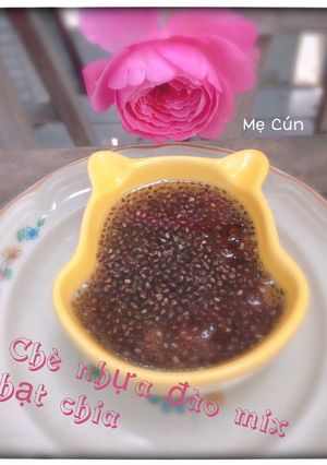 Hình của món Chè nhựa đào mix hạt chia.