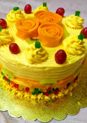 A picture of Mango Mastani Cake.