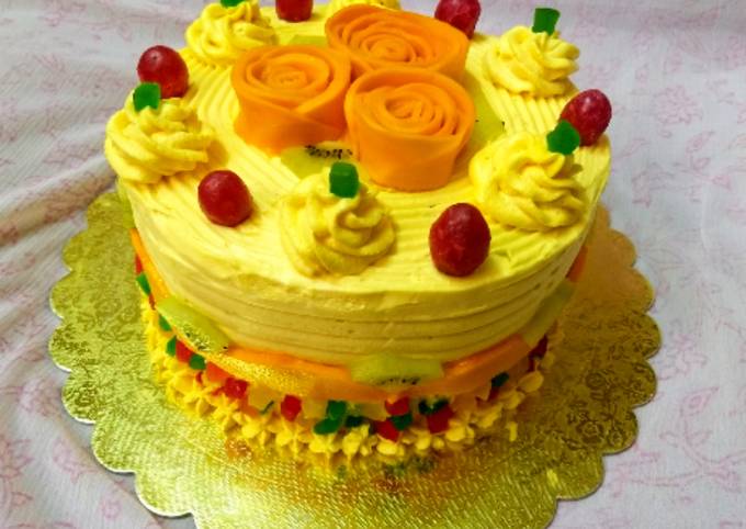 Recipe of Homemade Mango Mastani Cake