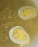 Chicken noodle soup with egg