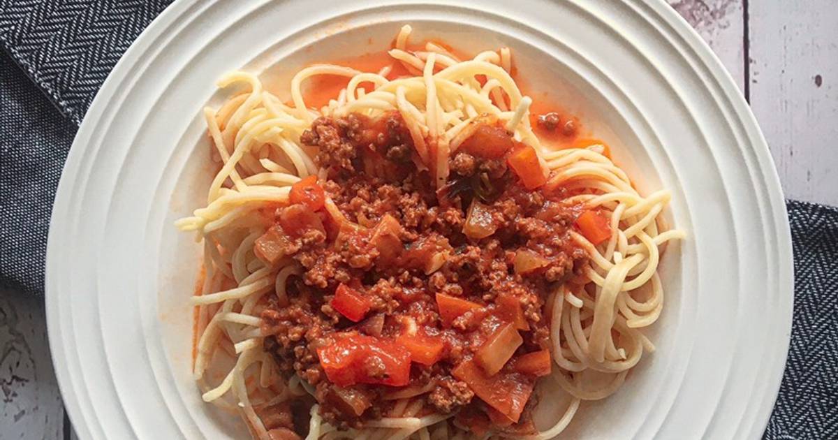 Resipi Spaghetti Bolognese Serba Ringkas Oleh Nuraliyah Mn Cookpad