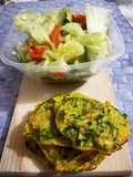 Baked Zucchini Fritters with Whole Wheat Flour and a Hint of Chili
