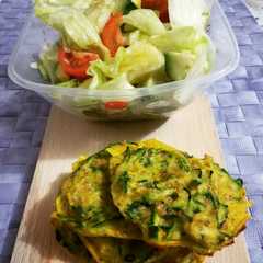 A picture of Baked Zucchini Fritters with Whole Wheat Flour and a Hint of Chili.