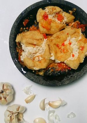 Foto resep Penyet tahu goreng sambal bawang