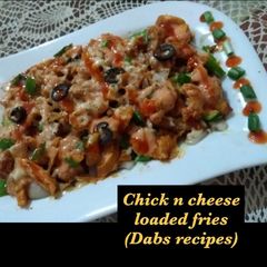 Chicken and Cheese loaded fries A picture of Chicken and Cheese loaded fries.