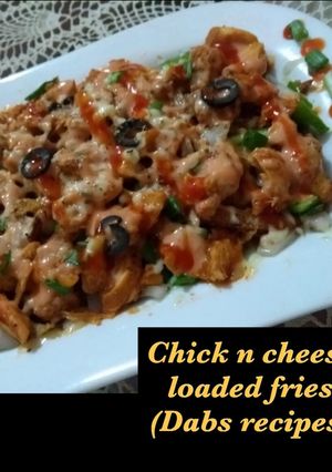 A picture of Chicken and Cheese loaded fries.