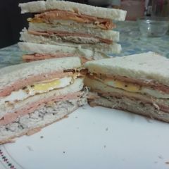 A picture of Chicken Salami Club Sandwich.