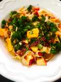 Litchi mango curd salad