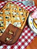 Torta salata ai funghi, ricotta e prosciutto cotto