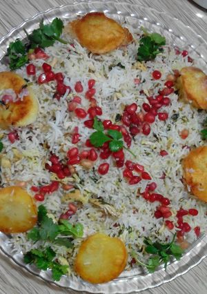 عکسی از دستور انار پلو شیرازی