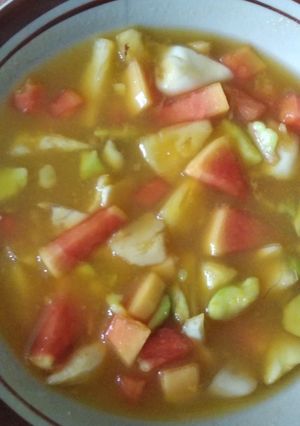 Foto resep Es Buah Orson (Syrup Squash delight)