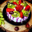 Fresh Fruit Cake with Whipped cream