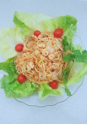 Hình của món Mỳ Spaghetti sốt thái.