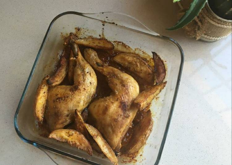 Pollo con patatas al horno
