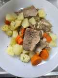 Ensalada rústica de papitas zanahorias y lengua