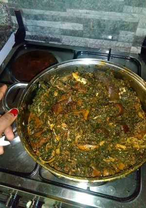 A picture of Afang soup.