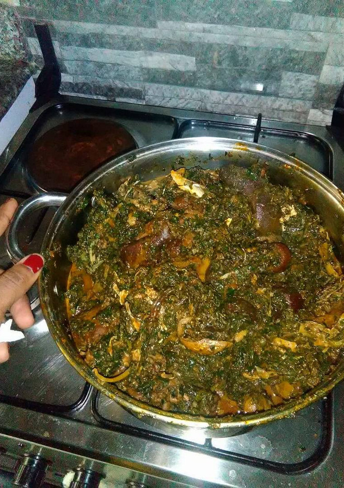 A picture of Afang soup.