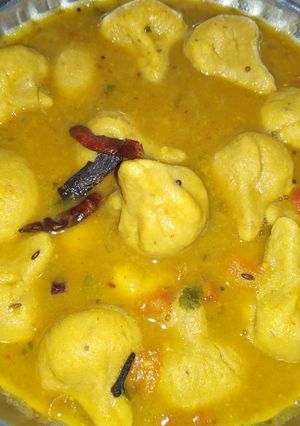 A picture of Stuffed Dal Dhokli.