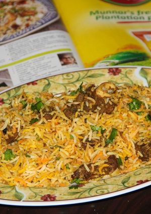 A picture of Hyderabadi Mutton Dum Biryani.