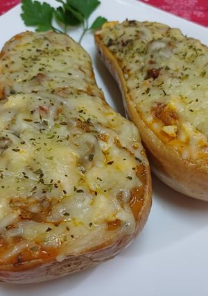 Una foto de Zapallos Coreanitos rellenos con carne, verduras y queso