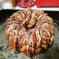 A picture of Reese PB Cup Monkey Bread.