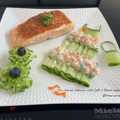 A picture of Pan Seared Salmon with Salt & Black pepper.