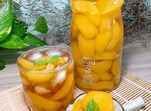 Hình của món Đào ngâm homemade.