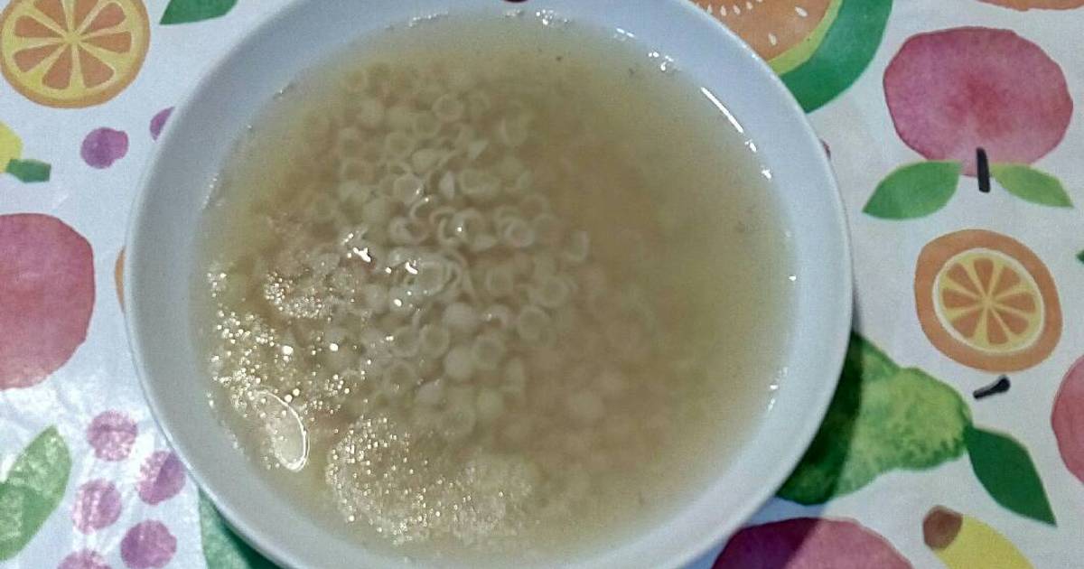 Sopa de caldo de pollo desgrasado con pasta Receta de jluiscaro63 Cookpad