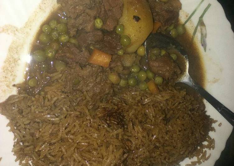 Pilau with beef stew