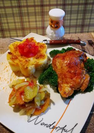 Zdjęcie przepisu Ćwiartki kurczaka w majonezie pieczone.#kulinarnewyzwanie.