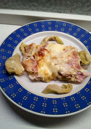Foto di Timballo di carciofi con prosciutto e mozzarella al forno