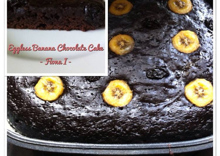 Eggless Banana Chocolate Cake