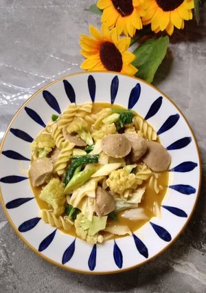 Foto resep Capcay Bunga kol makaroni