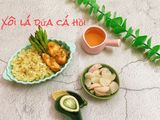 Xôi lá dứa cá hồi