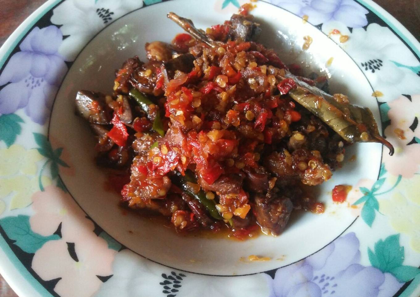 Ati ayam balado pedas