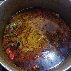 A picture of Toasted egusi soup my mom's magic.