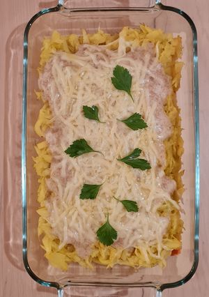 Una foto de Repollo (col blanca o berza) al gratén con Bechamel integral
